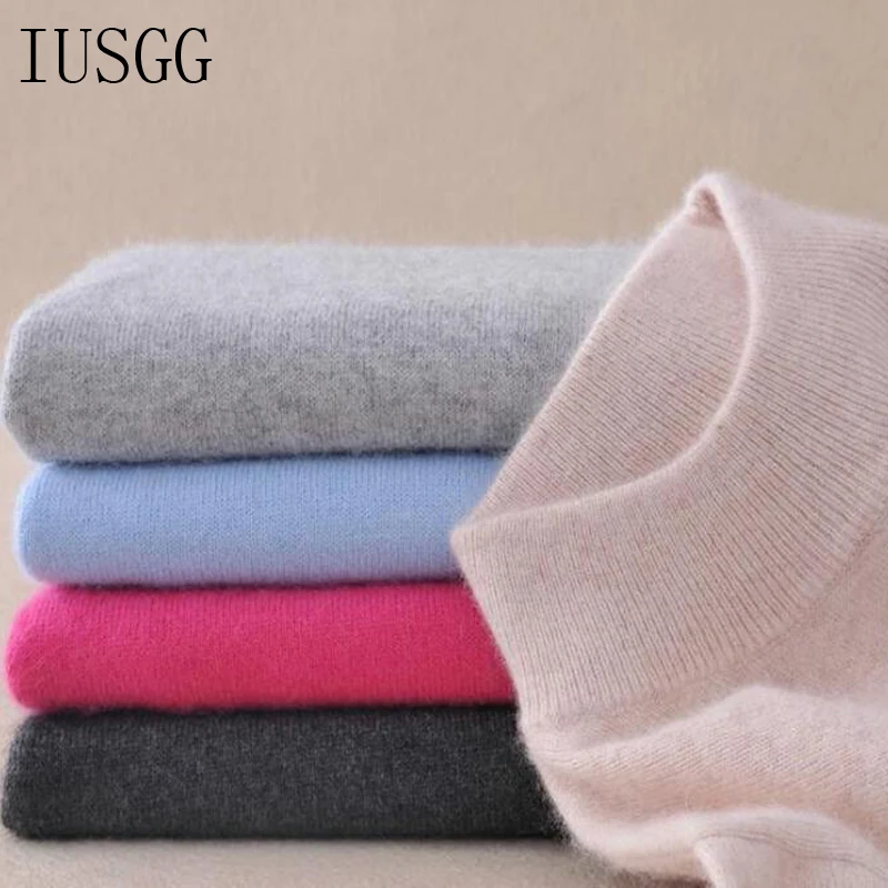 

Basic Thicken Pullover Winter 2019 Oversized Knitted Cashmere Sweater Women Half Turtleneck Sweaters Winter Long Sleeve Jumper