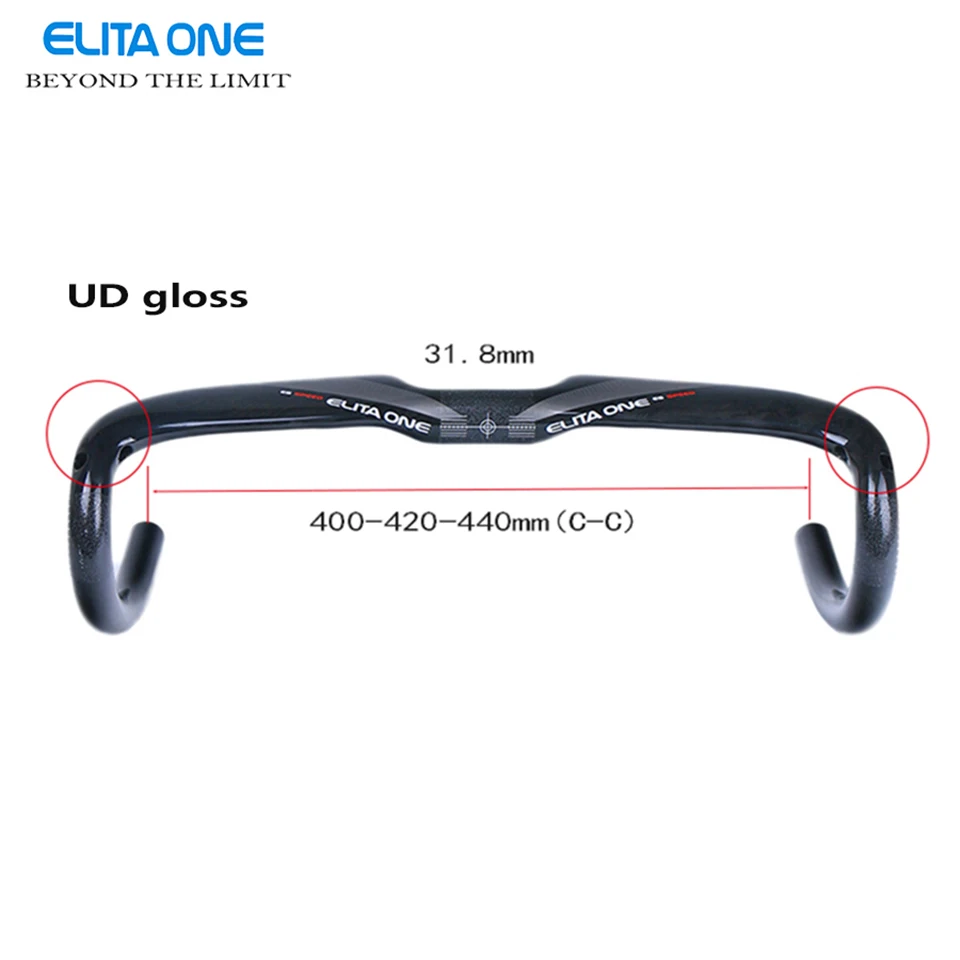 

ELITA ONE Full Carbon Fiber Bicycle Road Handlebar Bicycle parts Bent Bar Full Carbon Fiber Racing handlebar size 400/500 2018