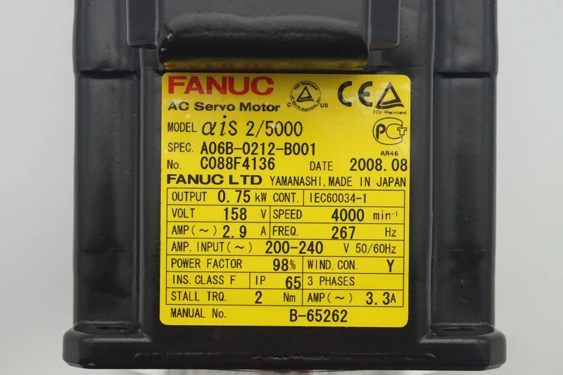 FANUC SERVO MOTOR AC A06B-0212-B001 NEW ORIGINAL FANUC SERVO MOTOR AC A06B-0212-B001 NEW ORIGINAL