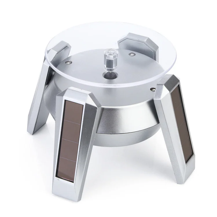 

Solar Phones Show Light Gold Jewelry Rotating Tray Mobile Phone Bracket Furnishings Plastic Science Fun Toys Gift Electric Toy