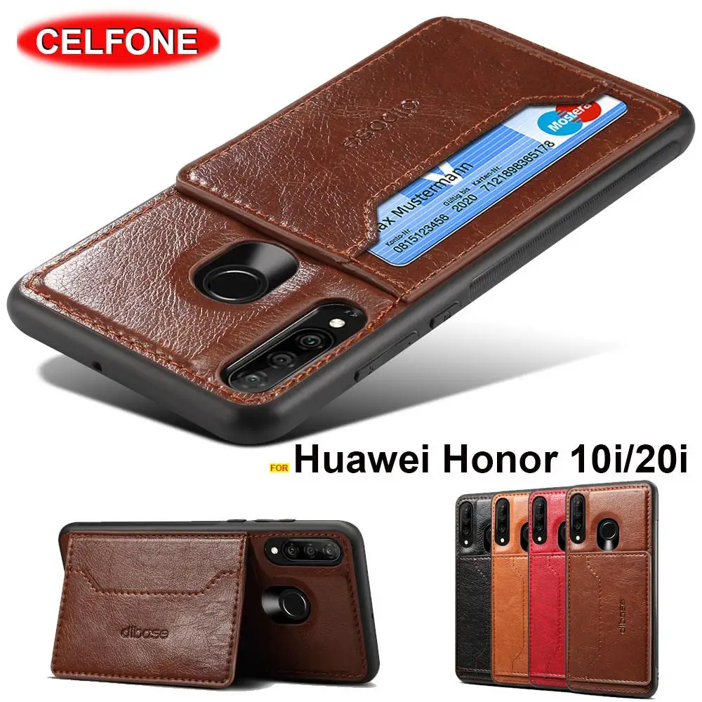 

Huawei Honor 10i Case Enjoy 9S Honor 10i HRY-LX1T Cover TPU soft bumper leather card holder Car Magnetic case for Honor 20i case