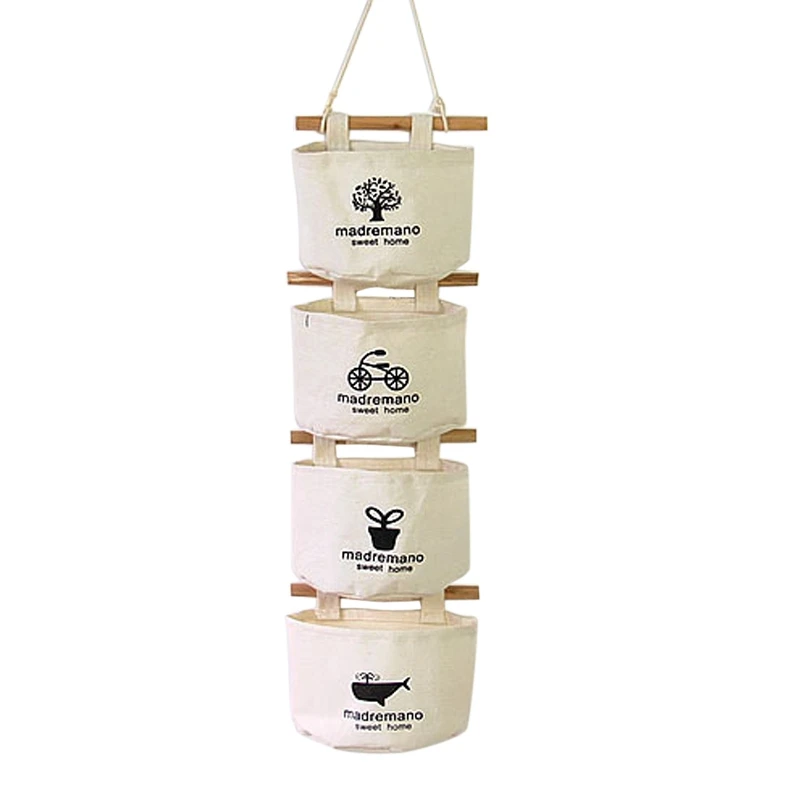 

Wall Hanging Storage Bag Hanging Organizers Wardrobe Closet Organizer Storage Bag Toy Cosmetic Sundries Cotton Line Wall Pouch