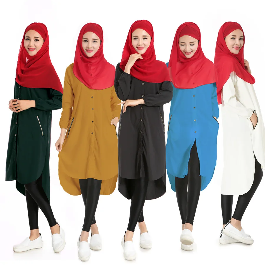 

Women Muslim Shirt Middle East Plus Size Abayas Muslim Blouse Islamic Clothing For Women Turkish Malaysian Saudi Dubai Style Top