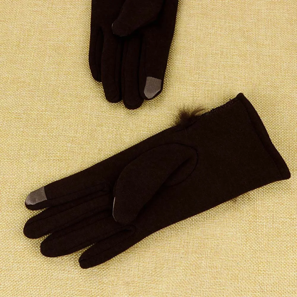 Women Female Gloves Winter Warm Cashmere Keep Warm Driving Full Finger Gloves Touch Screen ladys Glove luvas guantes 18Nov