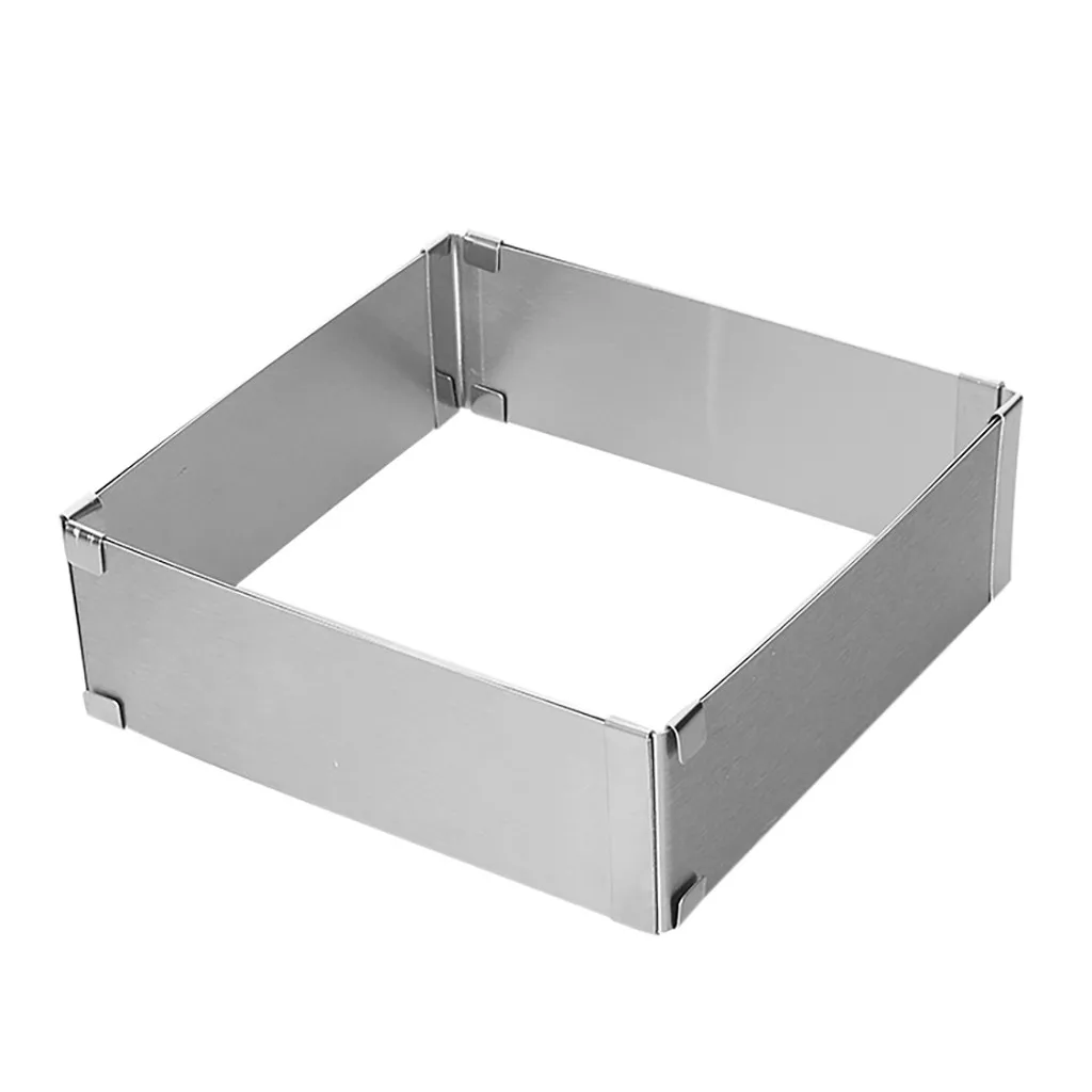 

Adjustable 16-30 Stainless Steel Cake Mousse Mould Baking Square Form Ring Home Baking Set Utensilios Para Hornear#w1