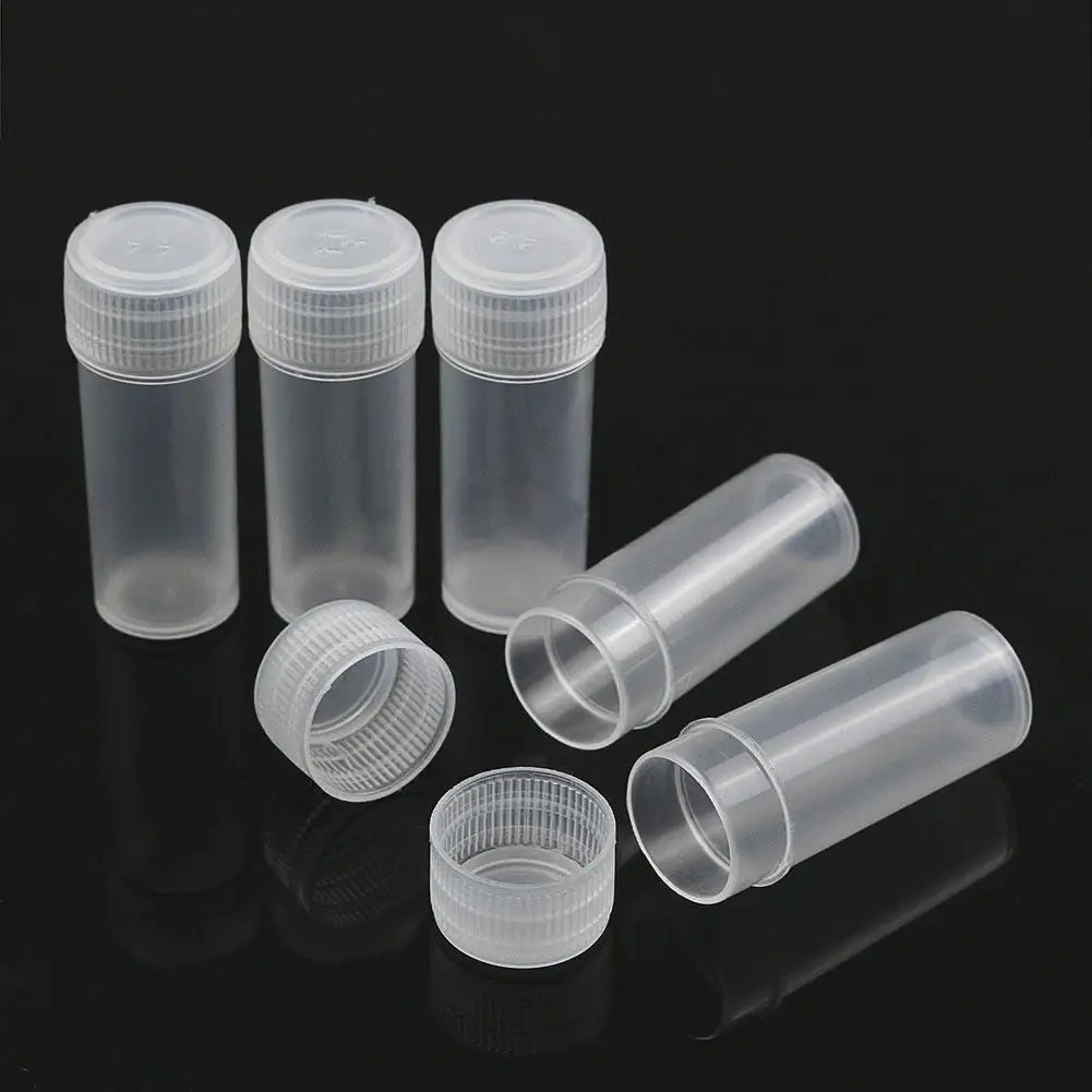 White 50Pcs 5g Volume Plastic Sample Bottle 5ML Small Bottle Vial