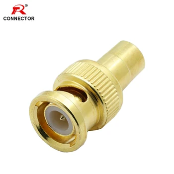 

1pc BNC Connector, Gold Plated BNC Male to RCA Female for CCTV Connecting