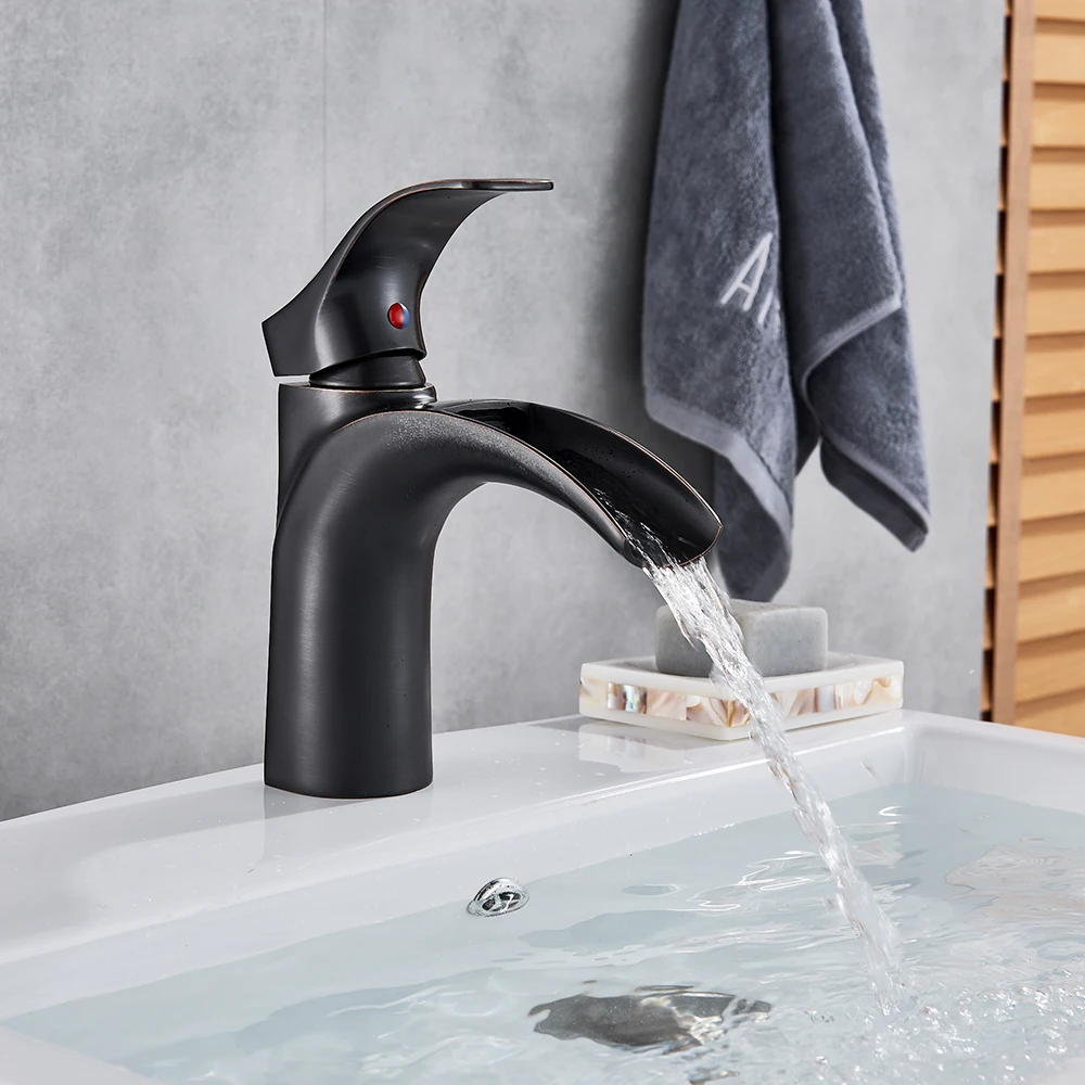 New Arrival Brass Black Basin Faucet Bath Vanity Sink Tap Single Handle