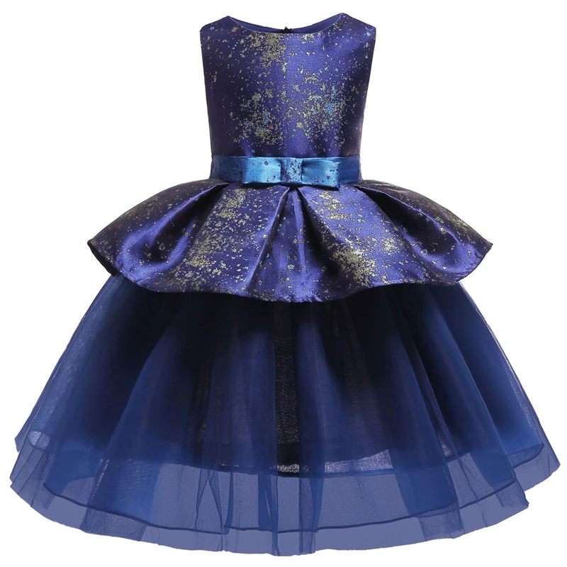

Kids Birthday Princess Party Bow Dress for Girls Starry Flower Children Bridesmaid Elegant Dress for Girl baby Girls Clothes