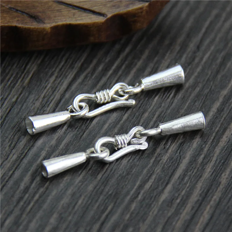 

Real 925 Sterling Silver Clasps&Hooks Buckle Suit DIY Braided Leather Bracelet Necklace Fine Jewelry Accessories Findings