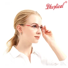 Для женщин со стразами без оправы Очки для чтения для женщин высокий ясный женщина фиолетовый читателей дальнозоркостью глаз Очки 107
