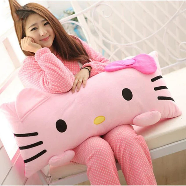 Peluche Hello kitty géante coussin blanc - Univers Peluche