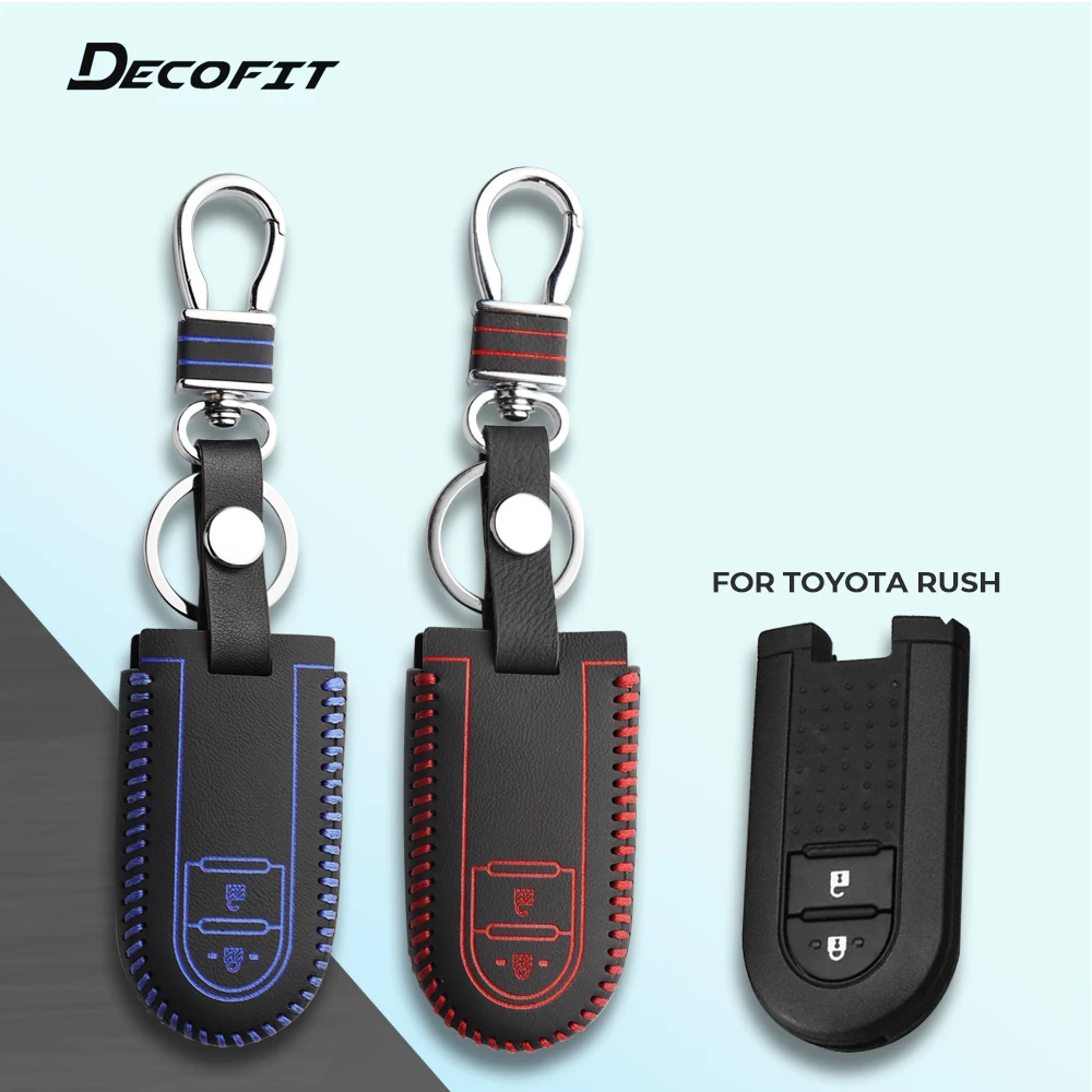 

Genuine leather Key Cover for Toyota rush Daihatsu Tanto LA800S LA600S Perodua Smart Keys Fob 2 Buttons Key Cover Keybags