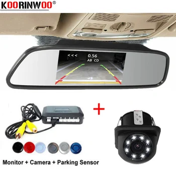 

Koorinwoo Parktronic Backlight Screen LED Parking Sensor 8 Reverse Sensors Backup Car Parking Monitor Detector System Rearview
