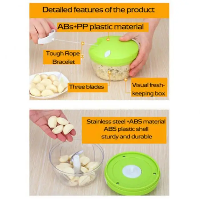 New Hot Multifunctional Chopper Manual Drawstring Foods Chopping Tools for Home Kitchen SMD66