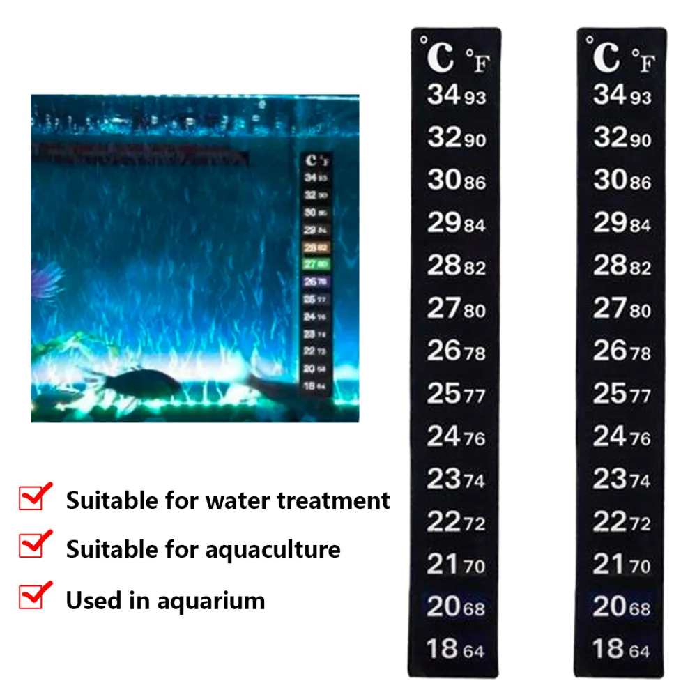 Двойной шкала C/F цифровой аквариум термометр изменение цвета Температура Стикер