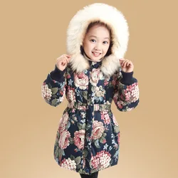 Engrossar longo estilo inverno quente criança casaco à prova de vento impermeável bebê meninas jaquetas crianças outerwear para 3 14 anos de idade