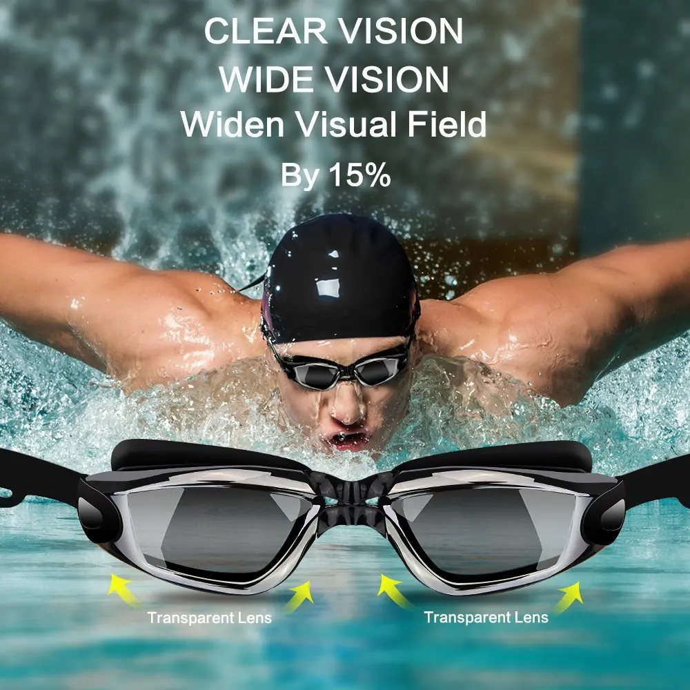 Очки для плавания ming HD с защитой от запотевания УФ очки для плавания для взрослых с затычками для ушей и зажимами для носа чехол для взрослых детей в бассейнах