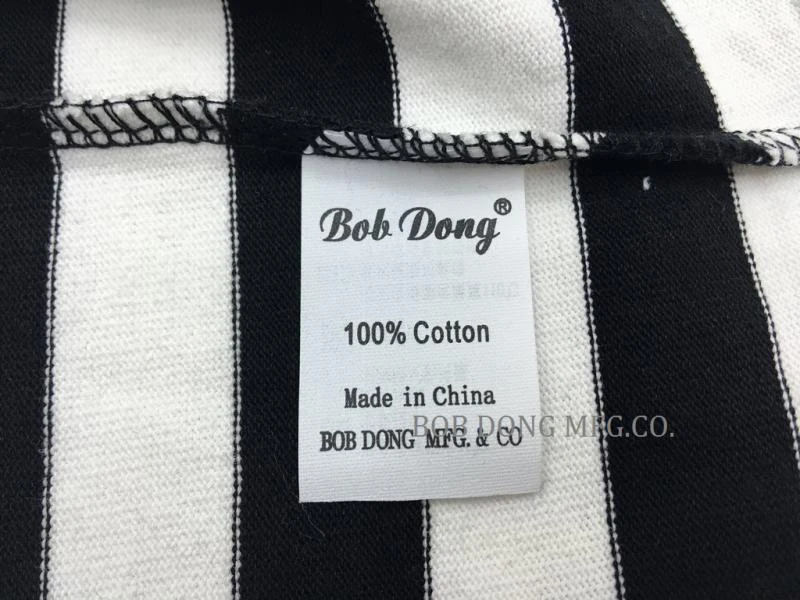 BOB DONG 2 см полосы моряка футболки мужской, с круглым вырезом границы футболки Slim Fit