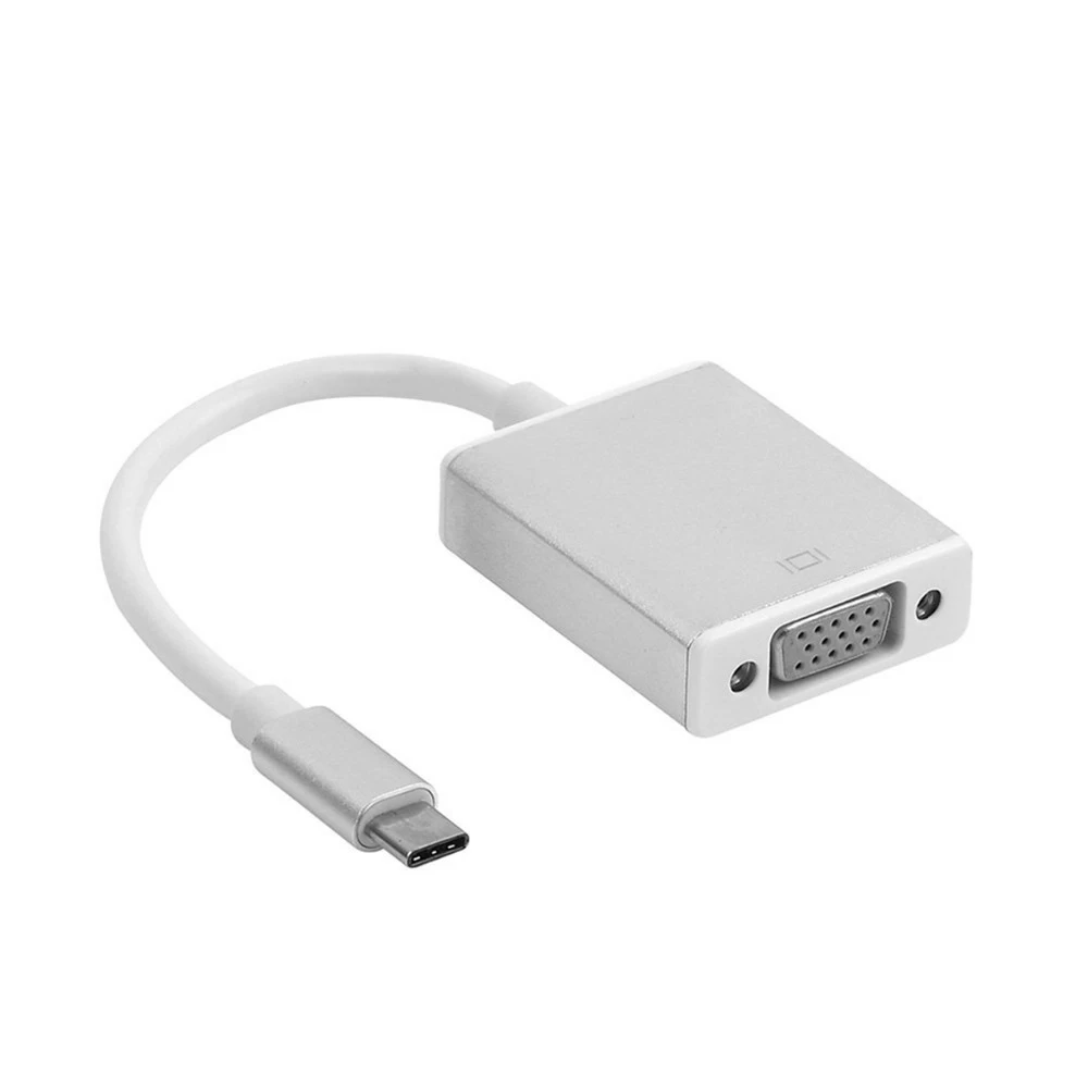 Белый USB3.1 Тип C VGA Кабель-адаптер USB-C мужчин и женщин VGA передачи видео конвертер 1080 P для Macbook chromebook Pixel