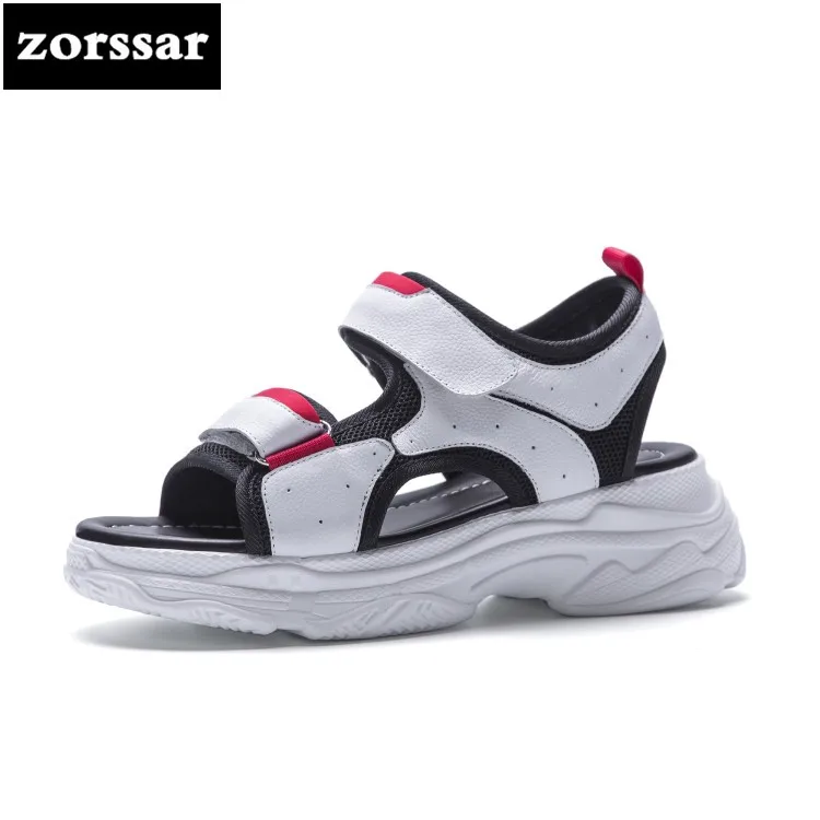 

{Zorssar} 2018 New flat sport sandals Summer Womens shoes Open toe platform sandals Casual flats women Beach shoes Big Size 42