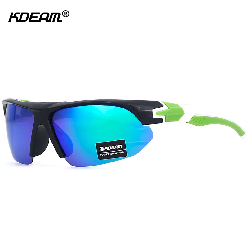 

KDEAM Half Framed Outdoors Sport Sunglasses Polarized Men Sun Glasses Smart Design to Fit Your Face Curve K9013
