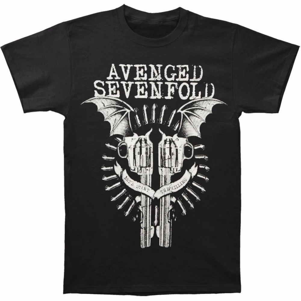 Рубашка Maker короткий рукав Для мужчин Топ Avenged Sevenfold Мужчин's AVS bat Пистолеты s