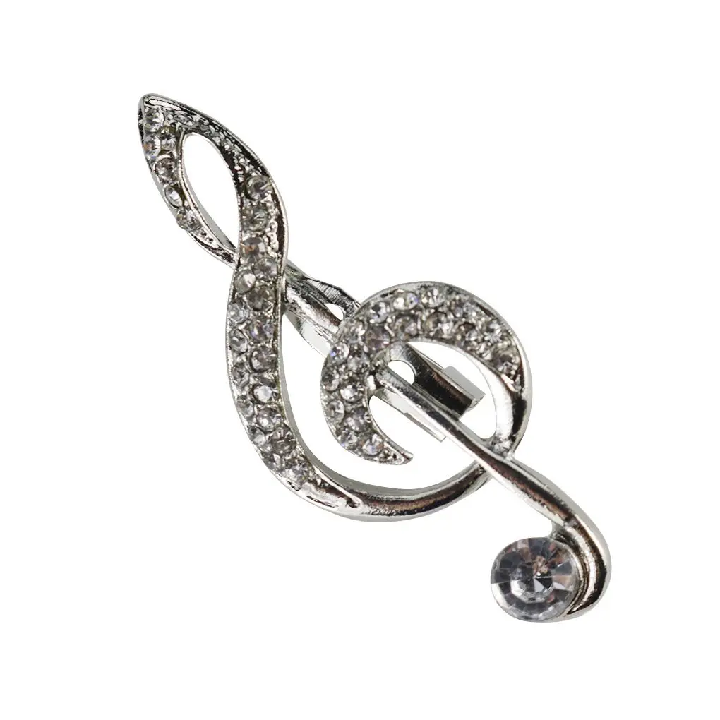 

Brooch Rhinestone Music Note Collar sleeve buckle Pin brooches Jewelry Gift