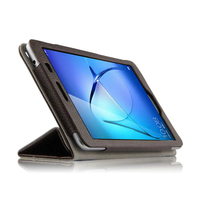 HUWEI Case Cowhide For Huawei Mediapad T3 8.0 Protective Smart Cover Genuine Leather T38 Tablet PC kob-w09 l09 Protector Sleeve