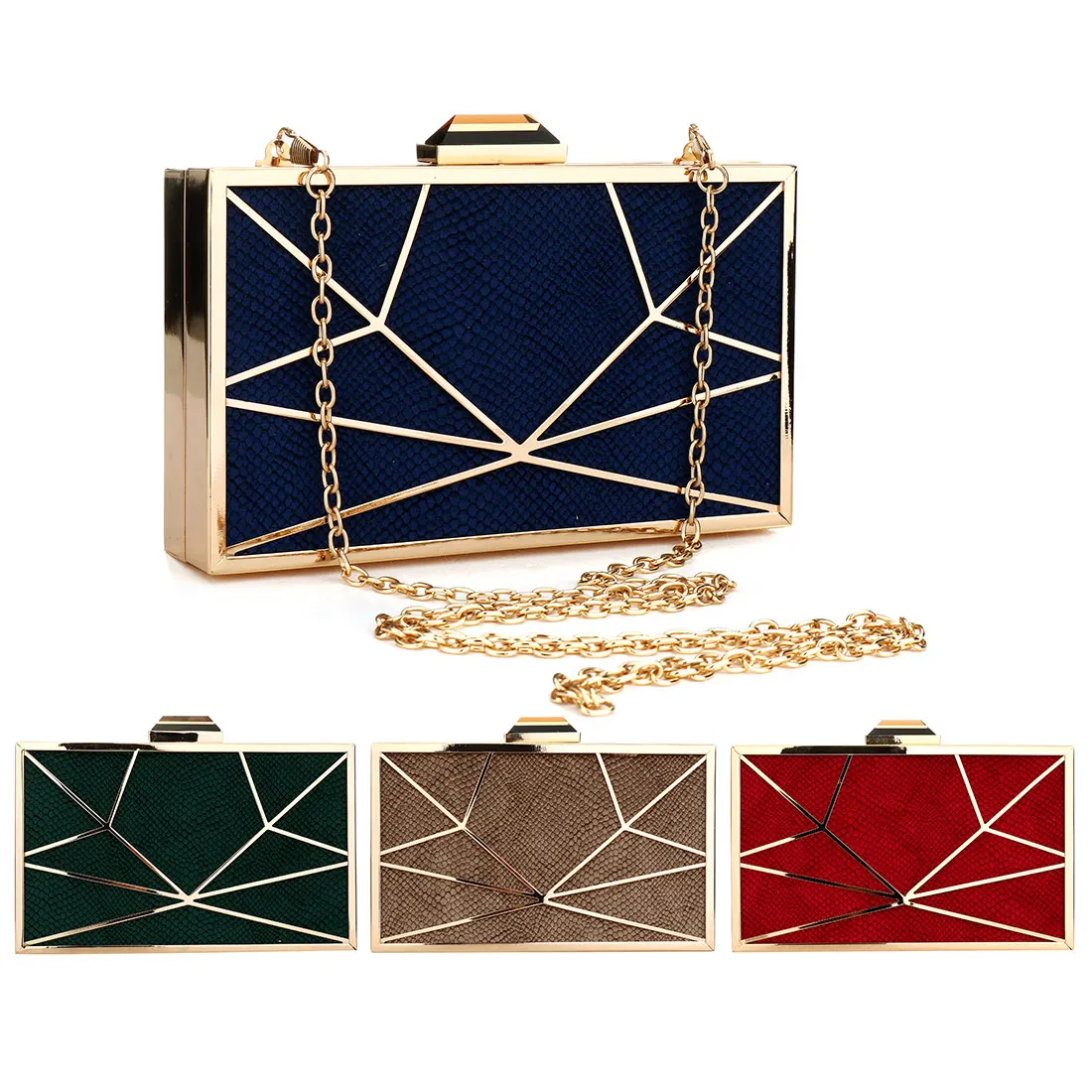 Geometric Luxury Handbags Women Clutch Bags Designer Cross Body Evening Bag Purse Burgundy Green Red Blue Evening Clutch 2021