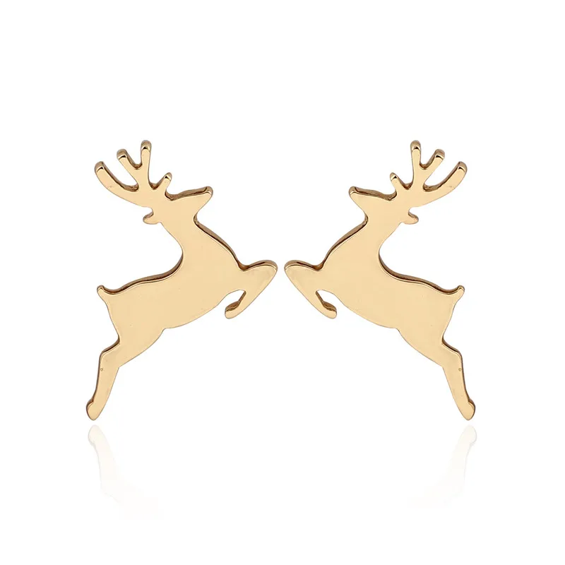 New Fashion Animal Deer earrings women Small Cute Running deer pendientes christmas gifts