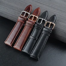 Кожаный ремешок мужские женские наручные часы 18 мм 20 мм 22 мм 24 мм ремешок для часов кожаный серебристый золотой черный коричневый