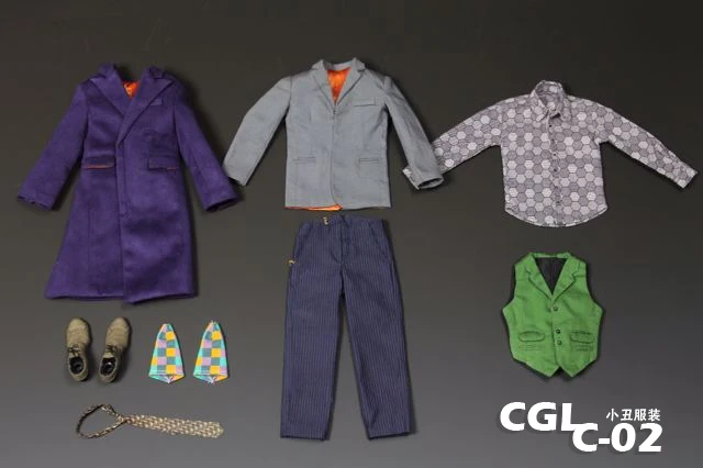 

1/6 Custom Heath Ledger 2.0 Costume Set Joker DX11 Jacket Pants Suit
