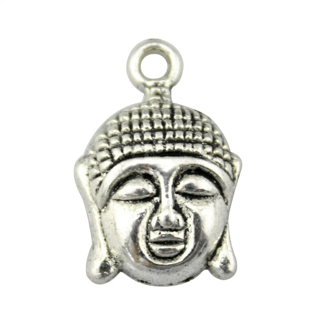 WYSIWYG 10 шт. 22x15 мм 3 цвета античное серебро с фигуркой Будда из античной бронзы Подвески Подвеска в виде головы Будды Шарм