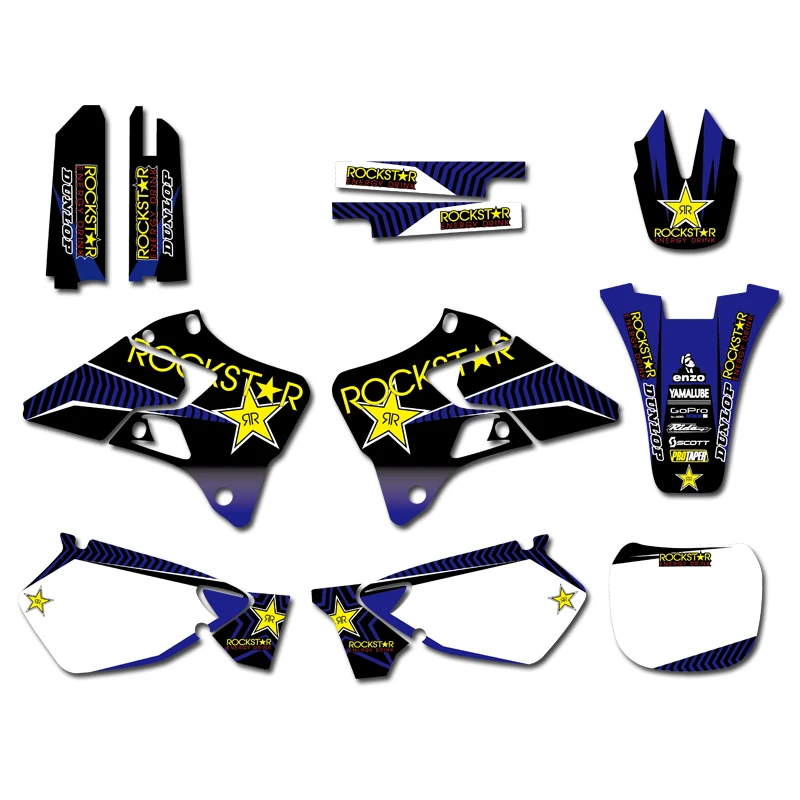 Графический фон Стикеры наклейка для Yamaha YZ125 YZ250 YZ 125 250 1996 1997 1998 1999 2000 2001 Байк Стикеры s Горячая Распродажа - Цвет: Sticker 2