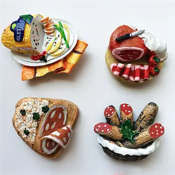 

Simulation Food Russian Bacon Sausage Ham 3D Fridge Magnets High Quality Creative Resin Refrigerator Magnetic Sticker