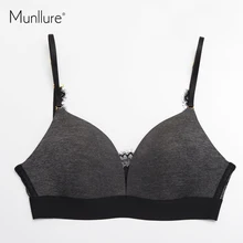 Munllure Sexy Глубокий v-образным вырезом Кружево бюстгальтер Мягкий Хлопок Удобная Push Up Для женщин Бесшовные тонкие чашки бюстгальтера Беспроводной тонкий Нижнее Бельё для девочек