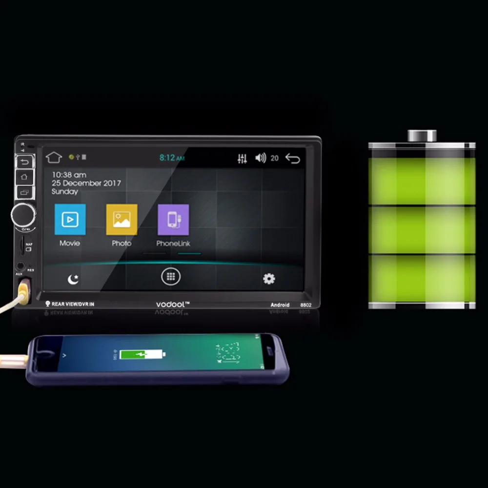 7 дюймов TFT сенсорный экран 2 Din четырехъядерный Android 7,1 Bluetooth wifi Автомобильный gps навигатор 1080 P MP5 плеер FM с камерой