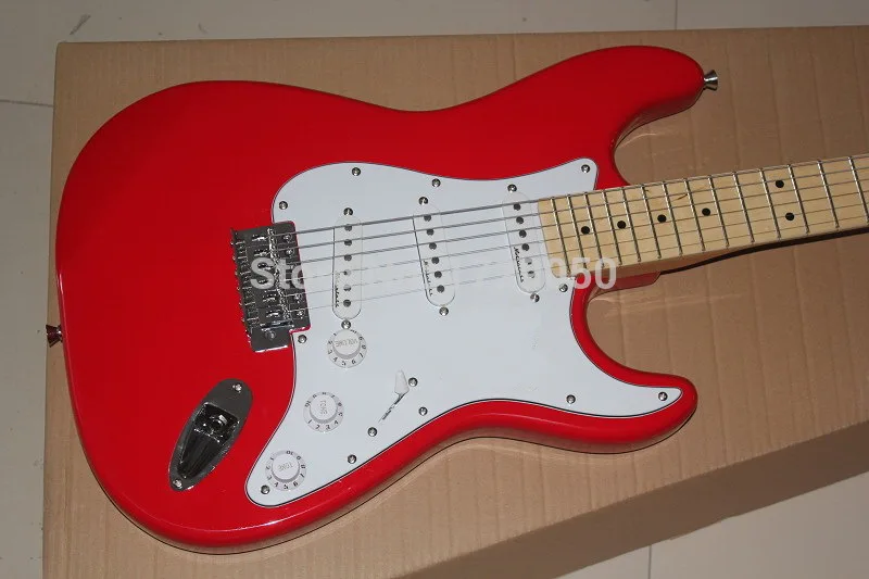 

Free Shipping Top Quality New ST red NEW MAPLE fretboard 6 string electric guitar 510