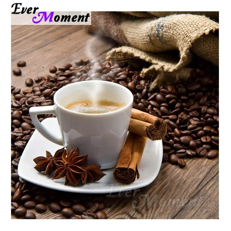 Когда нибудь момент алмазов картина Горячая Кофейные зерна днем 5D DIY мозаика