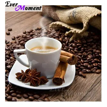 

Ever Moment Diamond Painting Hot Coffee Beans Afternoon 5D DIY Picture Mosaic Diamond Embroidery Full Square Decoration S2F117