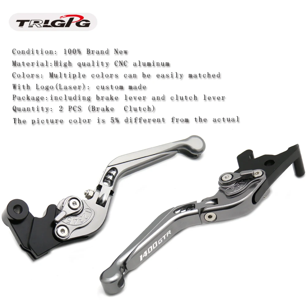 Фото Для KAWASAKI GTR 1400 GTR1400 конкурс 2007-2017 год аксессуары для мотоциклов Складные Выдвижные рычаги тормоза и сцепления с логотипом 1400GTR №5
