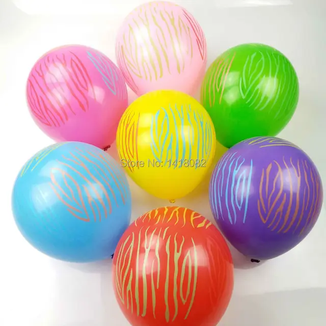 100pcs 12inch 28g zebra striped latex balloons colorful globos party birthday wedding celebration decoration with