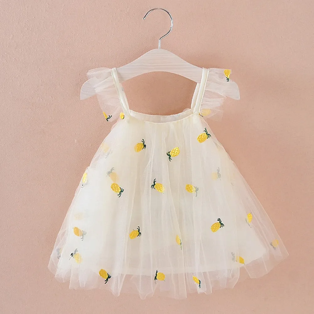 

Toddler Girls Summer Dress Princess Sleeveless Embroidery Print Kids Tulle Dresses For Girls Children Dress Baby Girl Clothing