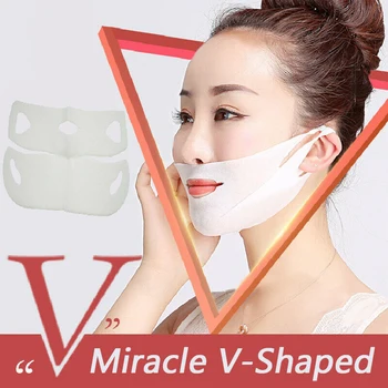 

1/2/5/10pcs 4D Double V Face Shape Tension Firming Mask Paper Slimming Eliminate Edema Lifting Firming Thin Masseter Face Tool