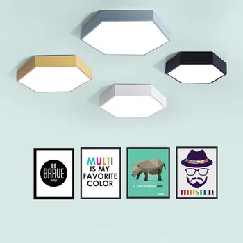 

Modern Ultra thin LED Ceiling Lights Colorful hexagon Acrylic Surface Mounted Ceiling Lamp kitchen Living Room luminaire Lights