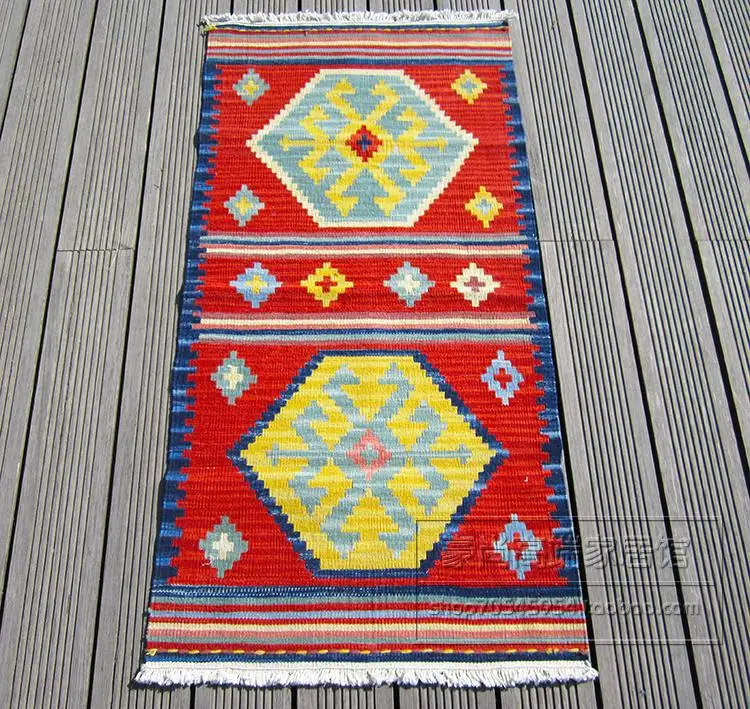KILIM Klim Kilim Knitting Handmade Wool Carpet Bedside Blanket Blanket