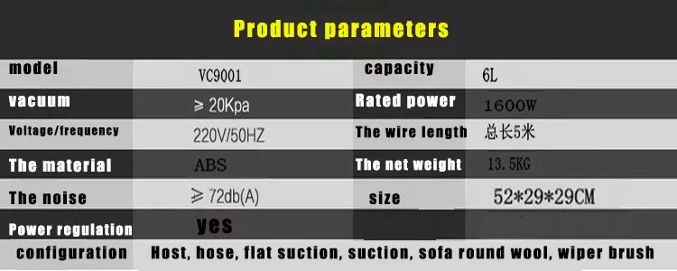 VC9001 1600 Вт 6л фильтр воды Пылесос моющий влажный сухой пылесос для дома пылеуловитель 1 шт