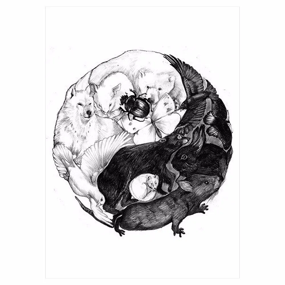 1 Piece Sexy DIY Body Art Beauty Makeup Waterproof Tattoo KM-073 Bear Wolf Butterfly Animal World Decal Temporary Tattoo Sticker (2)