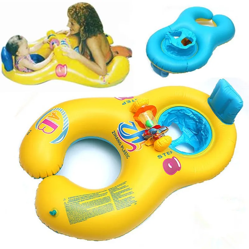 

Thickened Inflatable Parent-child Double Interactive Swimming Circle Ring Infant Baby Swim Lifebuoy Float Swim Beach Accessories